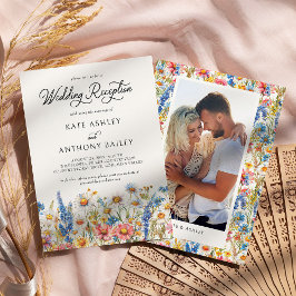 カントリー・ワイルドフラワーフォトウェディングレセプションのみ 招待状