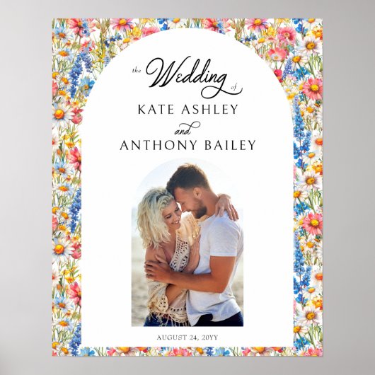 カントリー・ワイルドフラワー結婚のフローラの写真へようこそ ポスター (正面)
