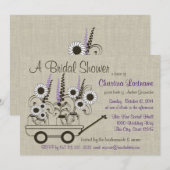 カントリー ワゴン ブライダル シャワー 招待状 (正面/裏面)