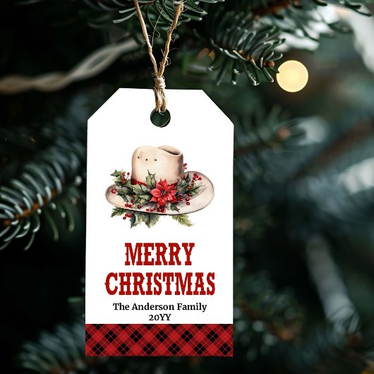 カントリー 赤 緑 ウェスタン クリスマス ギフトタグ セット