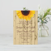 カントリー sunflower バーンスタイルのウェディング招待状 招待状 (スタンド正面)