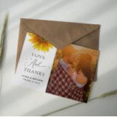 カントリー sunflower。素朴な花のウェディング お礼 ポストカード