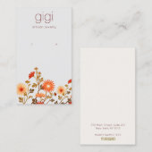 カントリーBohoワイルドフラワーズフローライヤリングディスプレイ 名刺 (正面/裏面)