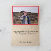 カントリーBurlap家族写真赤メリークリスマス シーズンカード (内部)