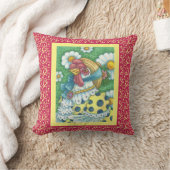 カントリーHEN、水玉模様チキン装飾用クッション赤 クッション (ブランケット)