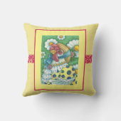 カントリーHEN、水玉模様チキン装飾用クッション黄 クッション (裏面)