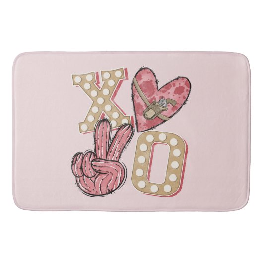 カントリーXOXO – ワイルドウエストラブ バスマット (正面)