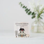 カントリ初期のー素朴オールドファームハウスヒツジ スクエア名刺 (スタンド正面)