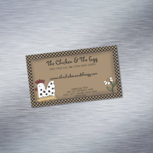 カントリ初期のー素朴ファームハウスチキンクラフトB マグネット名刺 (インサイチュ)