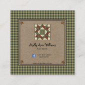 カントリ初期のー素朴裁縫キルティングの作成 スクエア名刺 (裏面)