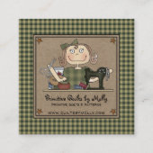 カントリ初期のー素朴裁縫キルティングの作成 スクエア名刺 (正面)