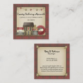 カントリ初期のー・プレイド・アンド・サルトボックス・ハウス スクエア名刺 (正面/裏面)