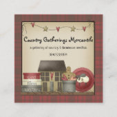 カントリ初期のー・プレイド・アンド・サルトボックス・ハウス スクエア名刺 (正面)