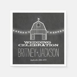 カントリ素朴カルボードバ結婚ンズナプキン スタンダードカクテルナプキン