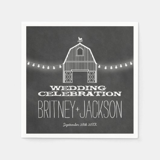 カントリ素朴カルボードバ結婚ンズナプキン スタンダードカクテルナプキン (正面)