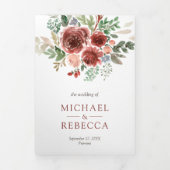 カントリ素朴マルサラフローラ結婚ズ 三つ折り招待状 (カバー)