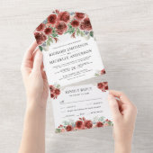 カントリ素朴マルサラフローラ結婚開花 オールインワン招待状 (貼ってはがせる)