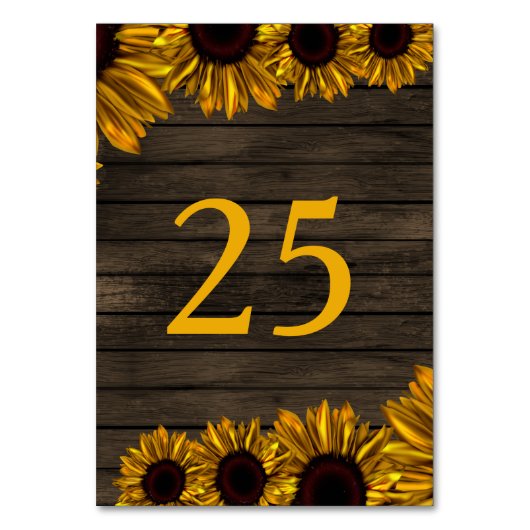 カントリ素朴ンサンフラワーズバーンウッドテーブル番号 テーブルナンバー (正面)