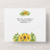 カントリ素朴ンサンフラワーブーケ結婚フローラ オールインワン招待状 (裏面)