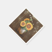 カントリ素朴ンサンフラワーメイソン結婚の瓶 スタンダードカクテルナプキン (角)