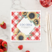 カントリ素朴ンサンフラワーレッドジンガム結婚納屋 スタンダードランチョンナプキン (インサイチュ)