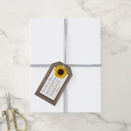 カントリ素朴ンサンフラワー&バー結婚ラップ ギフトタグ