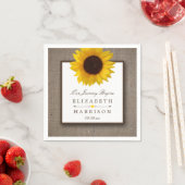 カントリ素朴ンサンフラワー&バー結婚ラップ スタンダードカクテルナプキン (インサイチュ)