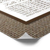 カントリ素朴ンサンフラワー&バー結婚ラップ ポスター (角)