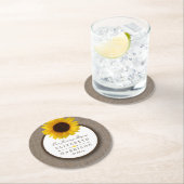 カントリ素朴ンサンフラワー&バー結婚ラップ ラウンドペーパーコースター (インサイチュ)