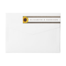 カントリ素朴ンサンフラワー&バー結婚ラップ ラップアラウンドラベル