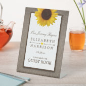 カントリ素朴ンサンフラワー&バー結婚ラップ 台座サイン (インサイチュ)