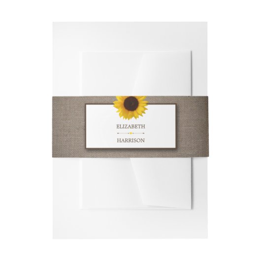 カントリ素朴ンサンフラワー&バー結婚ラップ 招待状ベリーバンド (正面例)