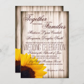 カントリ素朴ンヒマワールバーンドウウェディング招待状 招待状 (正面/裏面)