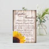 カントリ素朴ンヒマワールバーンドウウェディング招待状 招待状 (スタンド正面)