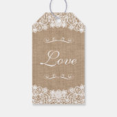 カントリ素朴ーのバーラップ結婚レースのギフトラベル ギフトタグ (裏面)