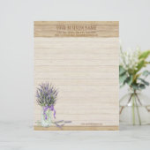 カントリ素朴ーのメイスンジャーフランスのラベンダーブーケ レターヘッド (スタンド正面)