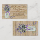 カントリ素朴ーのメイスンジャーフランスのラベンダーブーケ 名刺 (正面/裏面)