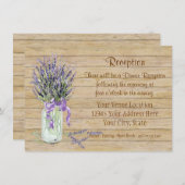 カントリ素朴ーのメイスンジャーフランスのラベンダーブーケ 招待状 (正面/裏面)