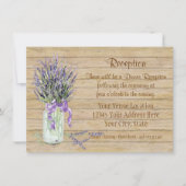 カントリ素朴ーのメイスンジャーフランスのラベンダーブーケ 招待状 (正面)