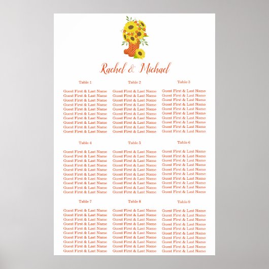 カントリ素朴ーひまわりテーマ結婚ズ ポスター (正面)