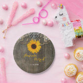 カントリ素朴ーひまわり結婚の紙プレート ペーパープレート (パーティー)