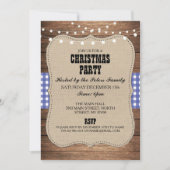 カントリ素朴ーウェスタンクリスマスディナーデイパーティー 招待状 (正面)