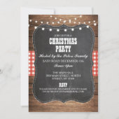 カントリ素朴ーウェスタンクリスマスディナーデイパーティー 招待状 (正面)