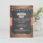 カントリ素朴ーウェスタンクリスマスディナーデイパーティー 招待状 (スタンド正面)