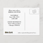 カントリ素朴ーウェスタンブライダルシャワー招待状 インビテーションポストカード (裏面)