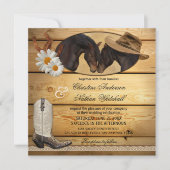 カントリ素朴ーウェスタン・ウマ結婚式招待状 招待状 (正面)