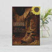 カントリ素朴ーウエスタン女性のカーボーイブライダルシャワー 招待状 (スタンド正面)