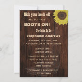 カントリ素朴ーウエスタン女性のカーボーイブライダルシャワー 招待状 (裏面)