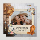 カントリ素朴ーウエスタン結婚式招待状 招待状 (正面/裏面)