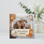 カントリ素朴ーウエスタン結婚式招待状 招待状 (スタンド正面)